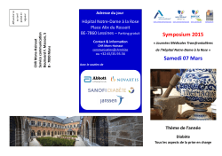 7 mars 2015 : Symposium - Cliniques universitaires Saint-Luc
