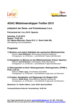 Programm ADAC Mittelmeerskipper-Treffen 2015