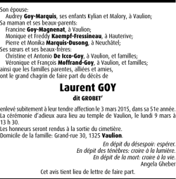 Laurent GOY - Hommages.ch