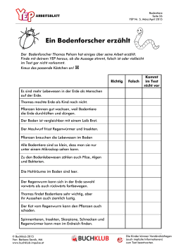 Bodentiere: Arbeitsblatt (PDF 85 kb)