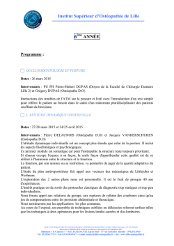 Institut Sup&eacute;rieur d`Ost&eacute;opathie de Lille 6 ANN&Eacute;E
