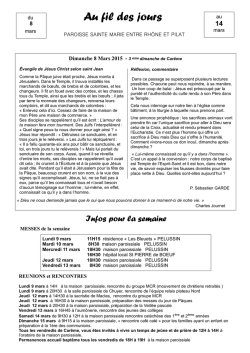 feuille Infos de la semaine. - Paroisse Sainte Marie entre Rh&ocirc;ne et