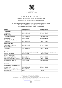 RACK RATES 2015