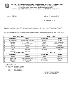 AMMESSI INDIRIZZO MUSICALE 2015-16