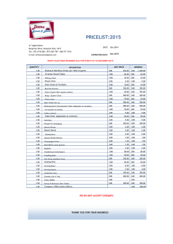download our pricelist - Ditiro Events and Decor
