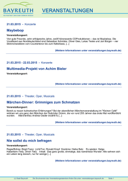 Veranstaltungsdaten von wwww.bayreuth.de