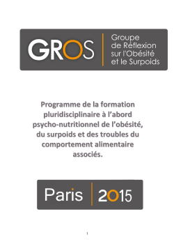 Programme formation GROS 2012