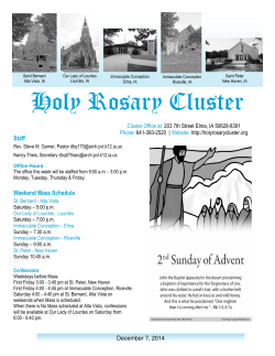 December 7, 2014 - Holy Rosary Cluster
