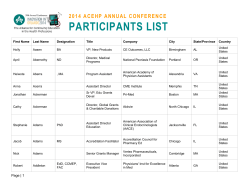 Participants List