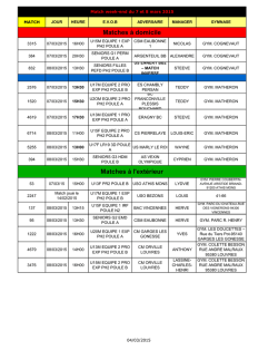 Rencontres de ce week-end