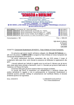 ISTITUTO D`ISTRUZIONE SECONDARIA SUPERIORE Agli alunni in