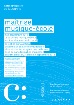 maîtrise musique-école - Conservatoire de Lausanne