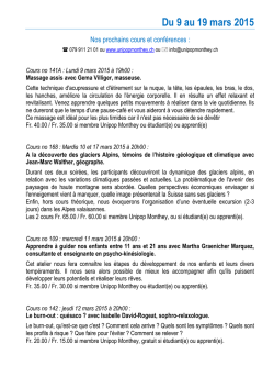 Du 9 au 19 mars 2015