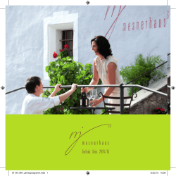 Jahresprogramm Mesnerhaus 2015