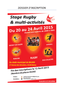 DOSSIER D`INSCRIPTION - Balma Olympique Rugby Club