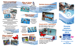 Horaire session Printemps 2015 - École de natation Denyse Contant