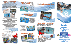 Horaire session Printemps 2015 - &Eacute;cole de natation Denyse Contant
