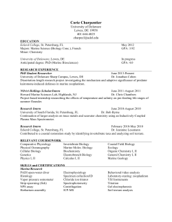 Curriculum Vitae - College of Earth, Ocean, and Environment
