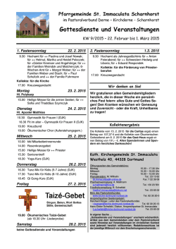 Gottesdienste und Veranstaltungen - Kirche Dortmund