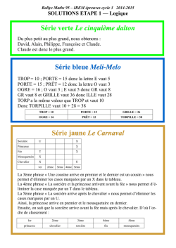Série verte Le cinquième dalton Série bleue Meli