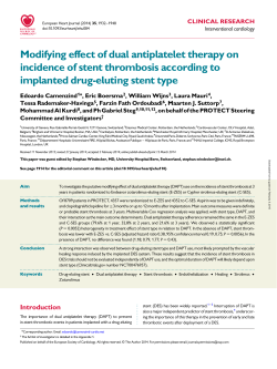 Modifying effect of dual antiplatelet therapy on incidence