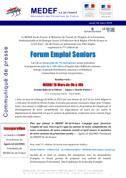 CP FES 05MAR15 - Forum emploi senior 2015