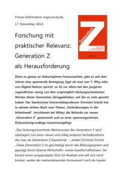 Pressemitteilung - ORGA.UNI-SB.DE