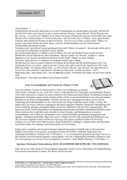 Jahresplan 2015