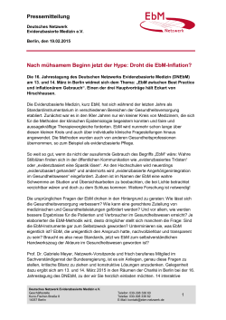 Pressemitteilung als PDF - Deutsches Netzwerk Evidenzbasierte