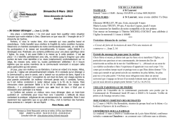 feuille paroissiale du 8 mars 2015