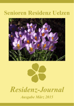 Residenz-Journal 03-2015 - Senioren Residenz Uelzen