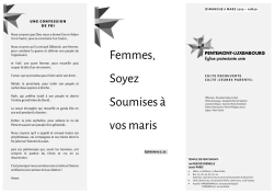 Feuille de culte du 8 mars 2015 matin