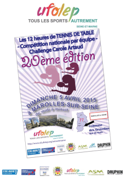 Tennis de Table - circulaire des 12 heures UFOLEP 2015