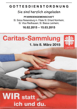 Gottesdienstordnung vom 16. Februar bis 15