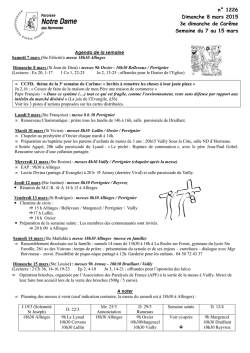 feuille semaine du 7 au 15 mars