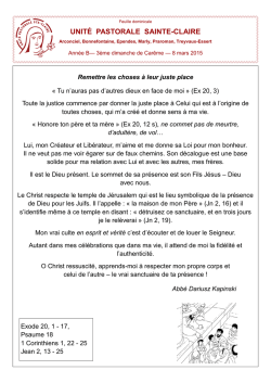 feuille dominicale du 8 mars