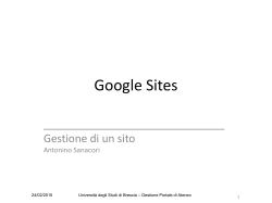 Guida utente a Google Sites - Università degli Studi di Brescia