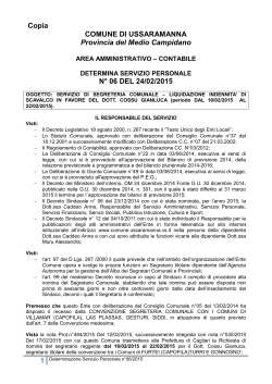 Determina Servizio Personale n°06/2015