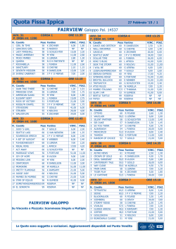 Quote Fisse - Punto Snai scommesse sportive & ippiche
