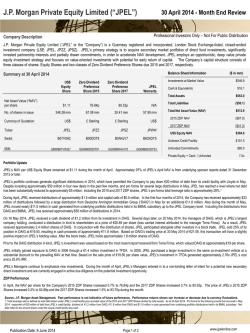 J.P. Morgan Private Equity Limited (&ldquo;JPEL&rdquo;)