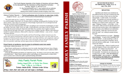 HOLYHOLYHOLY FAMILYFAMILYFAMILY PARISHPARISHPARISH