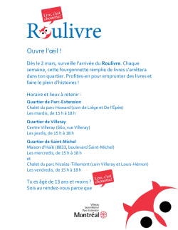 Horaire 2015 du Roulivre