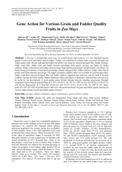 Gene Action for Various Grain and Fodder Quality Traits in Zea Mays