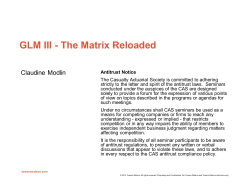 GLM III - The Matrix Reloaded
