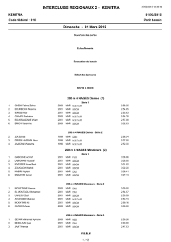 INTERCLUBS REGIONAUX 2 - KENITRA