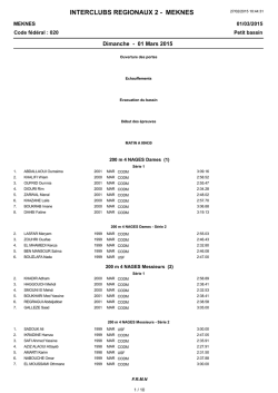 INTERCLUBS REGIONAUX 2 - MEKNES