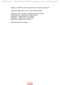 MPMB und TPMB 750, 800 und 900 Bohrhammer Meistercraft und