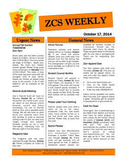 ZCS WEEKLY - Zion Christian School
