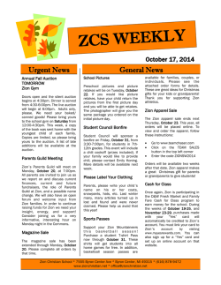 ZCS WEEKLY - Zion Christian School