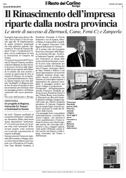 Il Rinascimento dell`impresa riparte dalla nostra provincia